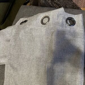 Gray Curtain Panel with Metal Grommets